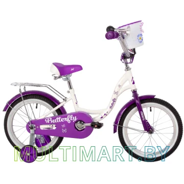 Детский велосипед Novatrack Butterfly 167BUTTERFLY.WVL23 (белый/фиолетовый, 2023)